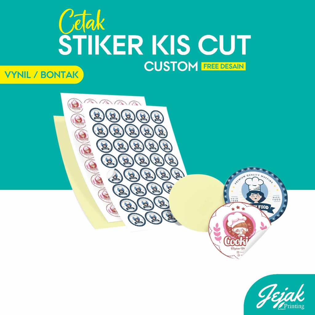 Jual CETAK STIKER KIS CUT CUSTOM LABEL MAKANAN / PRODUK FREE CUTTING ...