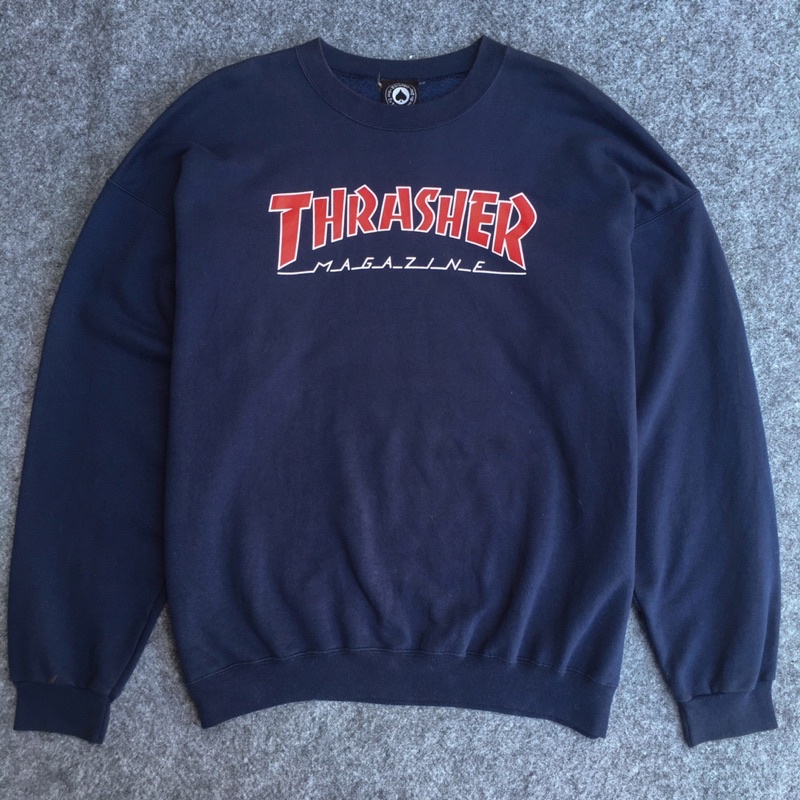 Sweater THRASHER Crewneck Vintage Second Branded Thrift Original