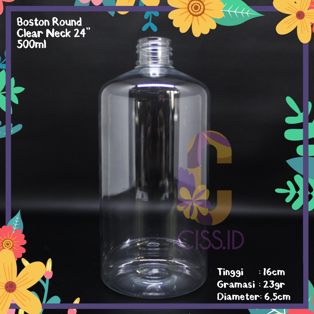 Jual BOTOL PLASTIK HS 500ML CLEAR N24MM TANPA TUTUP MURAH KEMASAN BOTOL