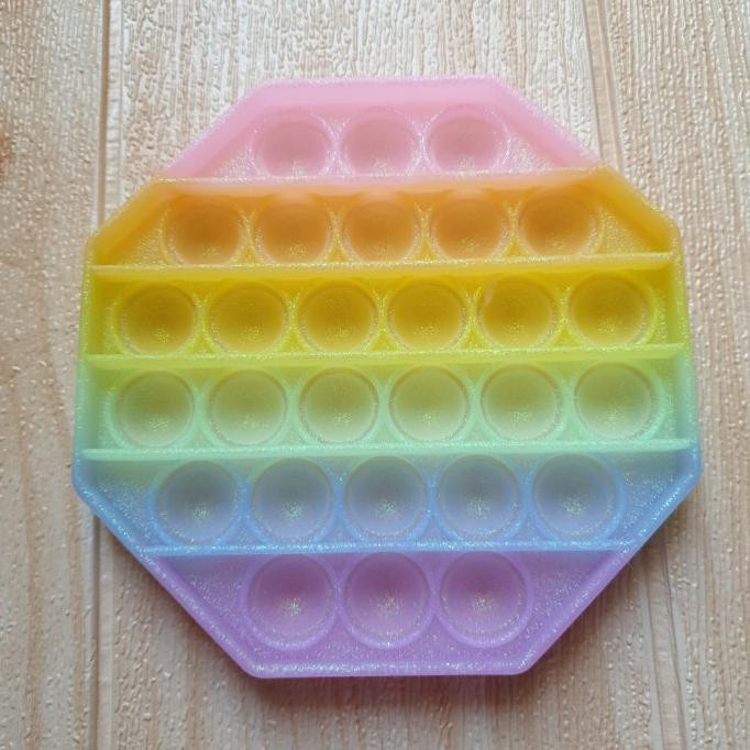Jual Promo Pop It Square Rainbow Gliter Abcd Popit Fidget Toy Free ...