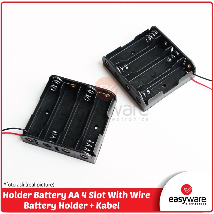 Jual HOLDER BATTERY AA 4 SLOT DUDUKAN BATERAI AA ISI 4 KOTAK BATERAI ...