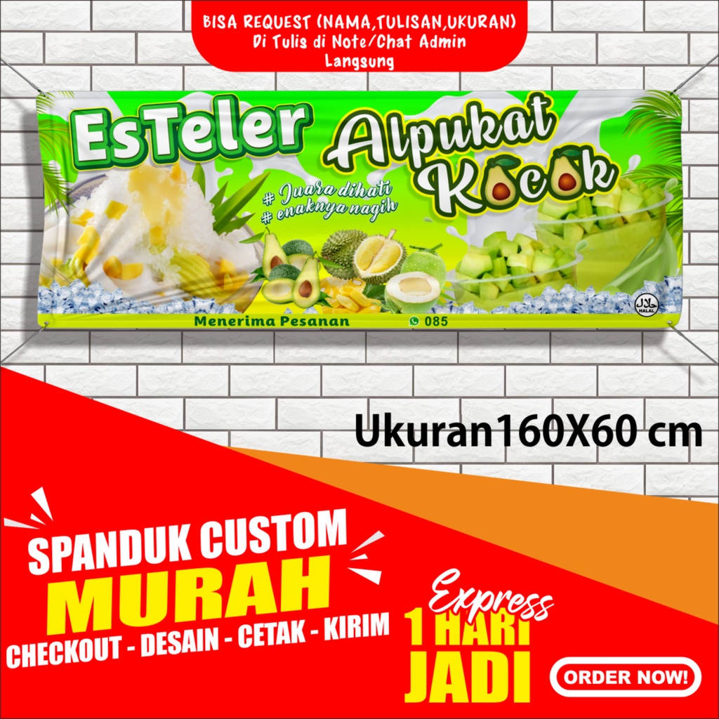 Jual SPANDUK BANNER BACKDROP ALPUKAT KOCOK ES TELER /CETAK SPANDUK