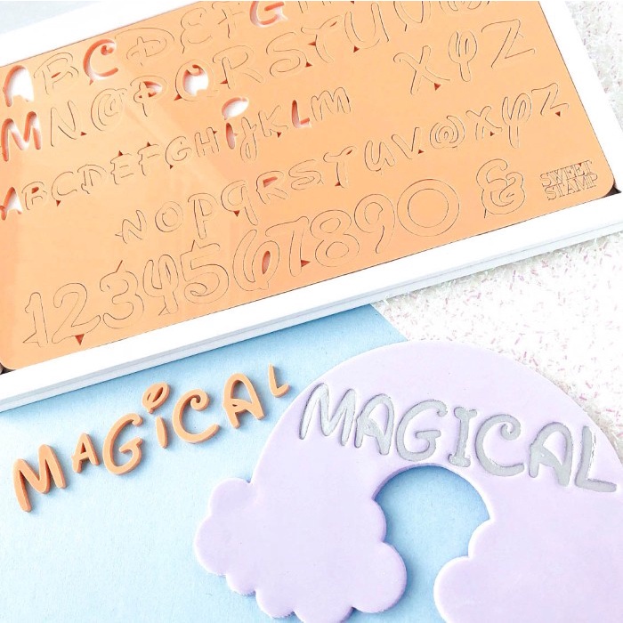Jual Magical Medium Sweet Stamp Alphabet Stamp Cake Emboss Embosser ...