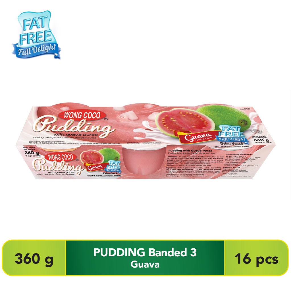 Jual Wong Coco Pudding Rasa Guava Banded 3 Cups X 16 (1karton) | Shopee ...