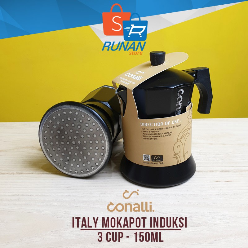 6 Cup Mokapot Aluminum Induction - Conalli