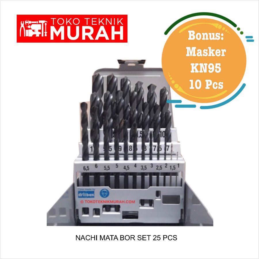 Jual Nachi Mata Bor Besi Set 1 13mm 25Pcs Drill Bits 13 mm 25 Pcs