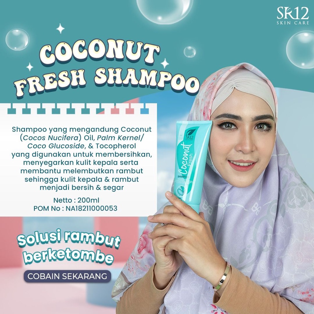 Jual COCONUT FRESH SHAMPOO SR12 / SHAMPO KELAPA ANTI KETOMBE/ SHAMPO ...