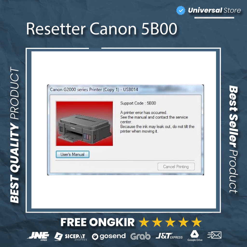 Jual Program RESETTER PRINTER CANON Support Code 5B00 All Version Full