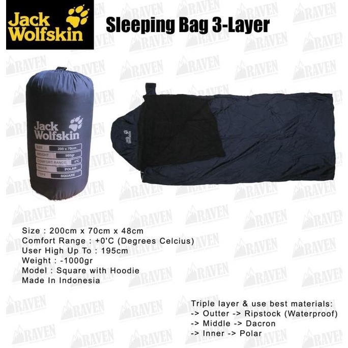 Jual SLEEPING BAG JACK WOLFSKIN (3LAYER) Shopee Indonesia