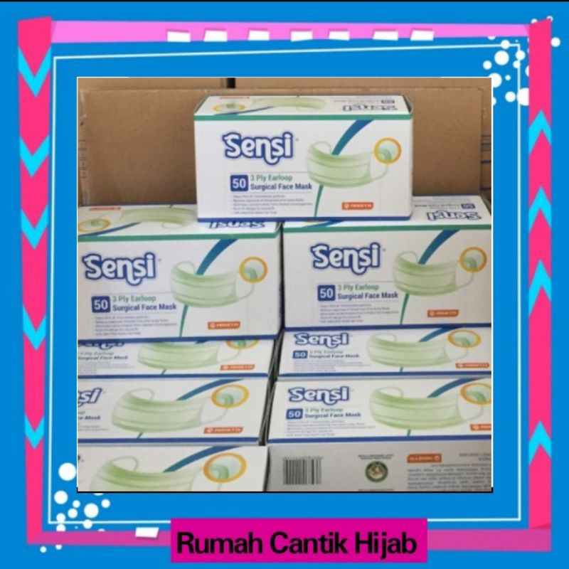 Jual Masker Bedah Sensi 1 Box Isi 50 Pcs Earloop Cantol Telinga