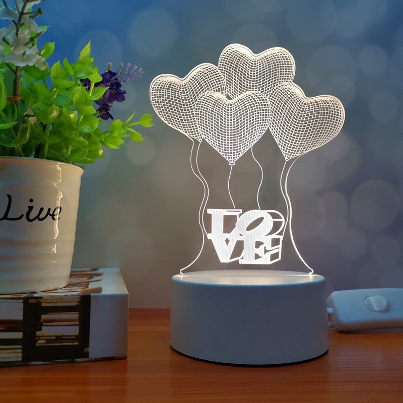 Jual LAMPU HIAS LED 3D / LAMPU TIDUR HIAS DIMENSI 3 WARNA PUTIH KUNING