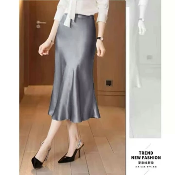 MDLV ~ 7884 Genevieve Midi Skirt Premium Women Satin Skirt Rok Midi Satin Rok Premium Rok Satin