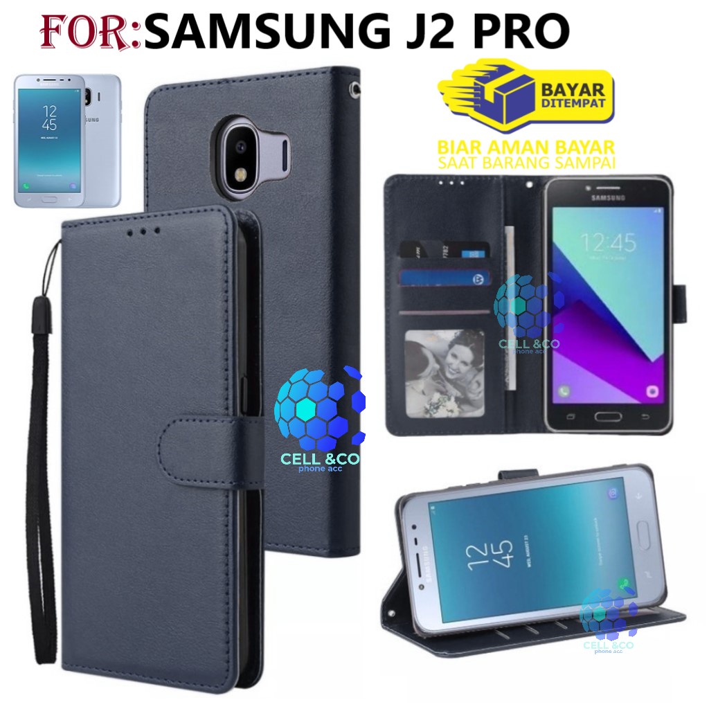 SAMSUNG J2 PRO CASE FLIP LEATHER WALLET PREMIUM FLIP CASE BUKA TUTUP KESING  HP CASING FLIP CASE WALLET SAMSUNG J2 PRO