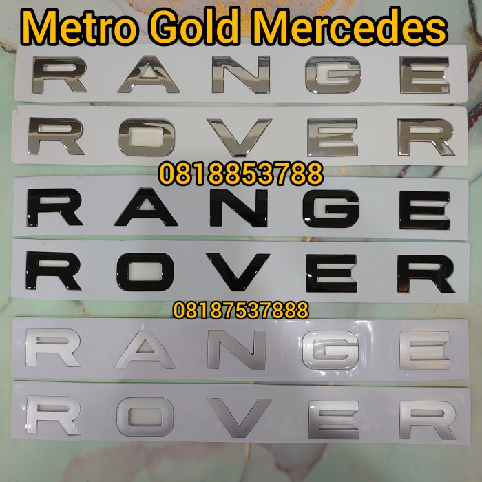 Jual Emblem Range Rover 76x5cm 1 set Emblem Tulisan Range Rover Kap ...