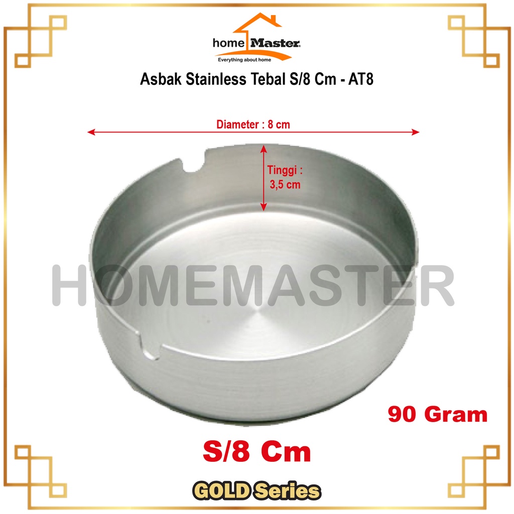 Jual Homemaster Asbak Stainless Tebal 8 Cm At8 Shopee Indonesia 7820