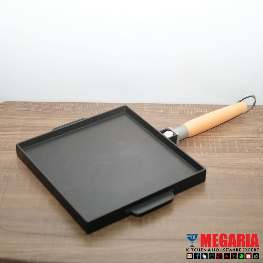 Jual Grill Pan 2 in 1 COOKMASTER Teflon Gagang Kayu | Shopee Indonesia