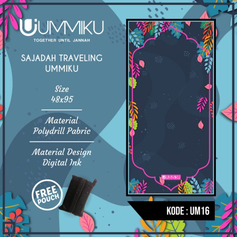 Jual Custom Nama Sajadah Praktis Travel Kekinian Ummiku Free Pouch Milenial Series