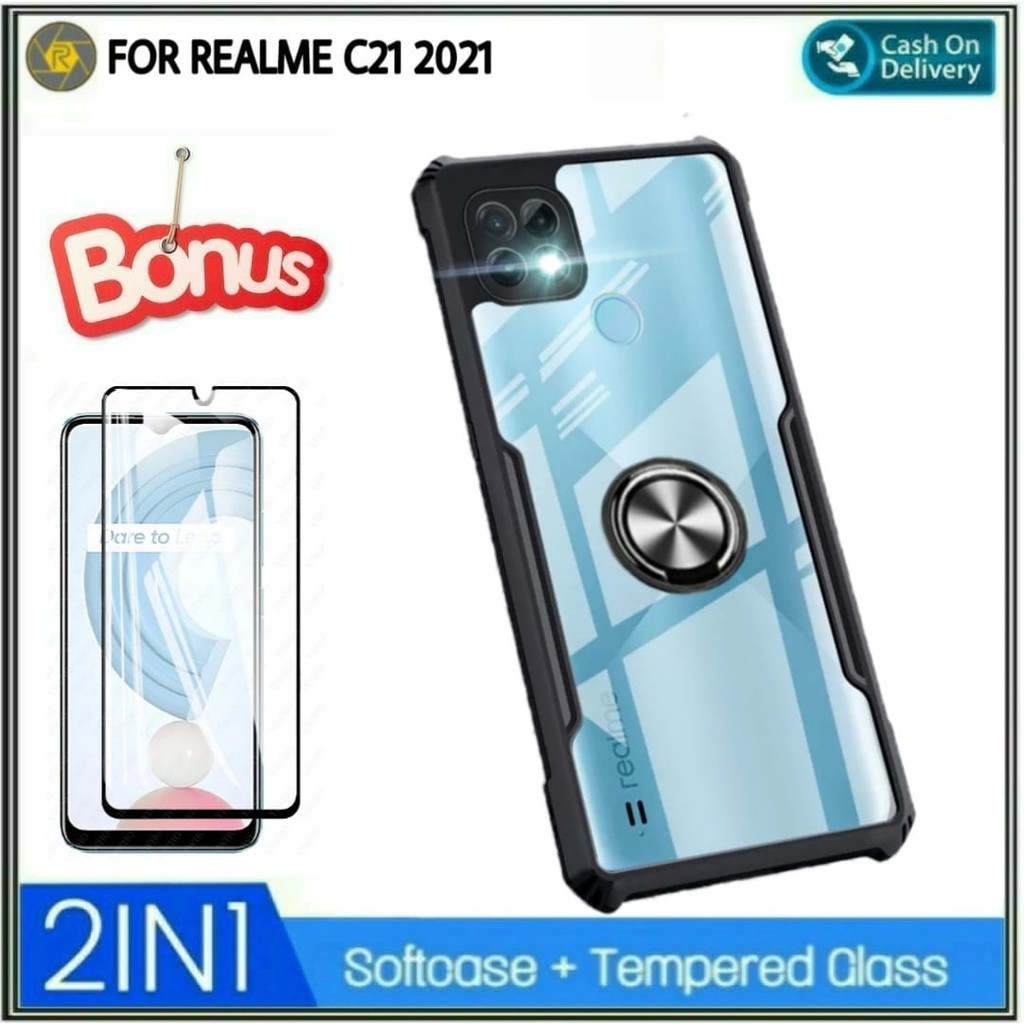 Jual Paket 2in1 Case Realme C21 C15 C12 C11 Hard Soft Fusion Ring 