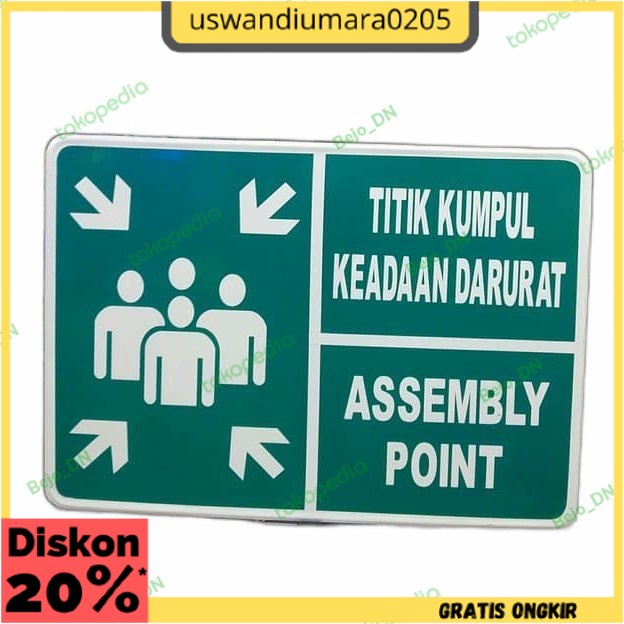 Jual Promo Rambu Titik Kumpul Assembly Point Bisa Custom Design Bebas