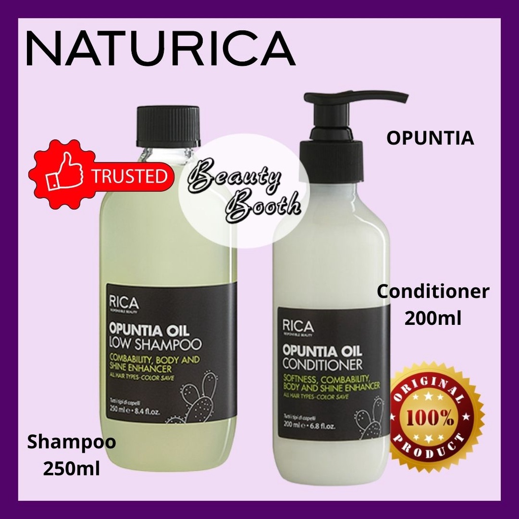 NATURICA Opuntia Oil Shampoo 250ML | Conditioner 200 ML | Shampo Antiaging Berkilau Shiny Mudah diatur - Beauty Booth Beautybooth