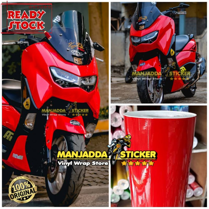 Jual Stiker Skotlet Motor Warna Merah Super Glossy | Shopee Indonesia