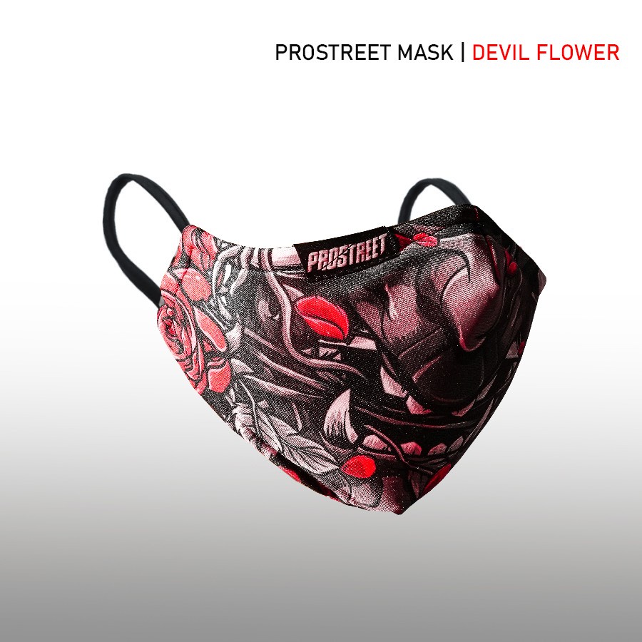 Jual MASKER | PROSTREET DEVIL FLOWER | BLACK | NEW | ORIGINAL | Shopee ...