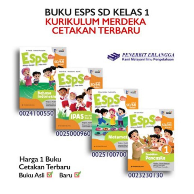 Jual BUKU ESPS KURIKULUM MERDEKA UNTUK KELAS 1 K2021 ESPS MTK, IPAS, B ...