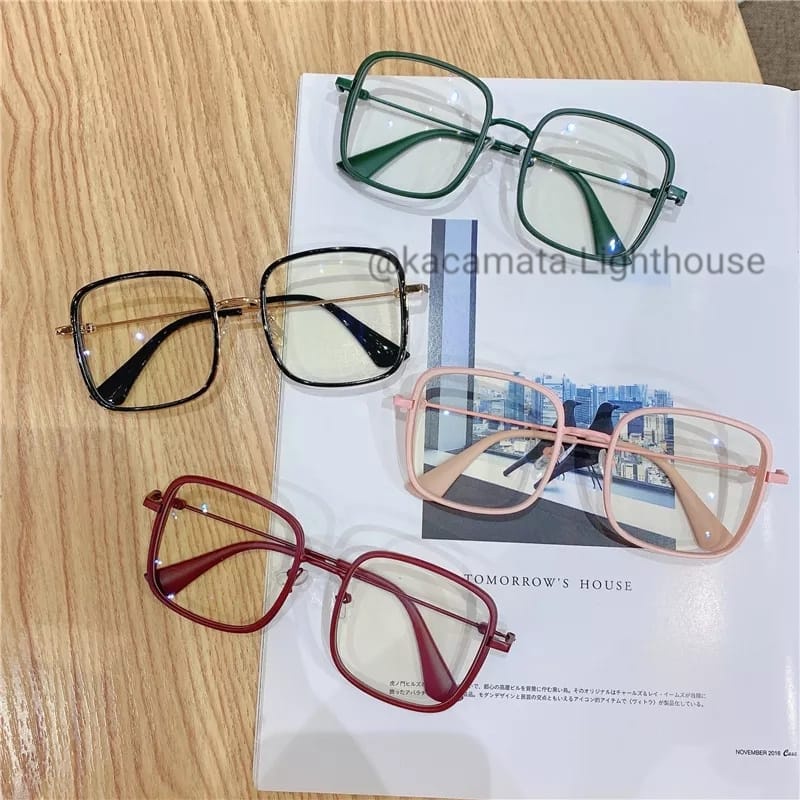 Jual Frame kacamata minus oversize korea kotak besar 5318 + lensa ...
