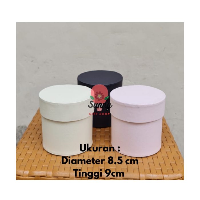 Jual Box Bulat diameter 8.5cm x 9cm / Box Bunga / Bloom Box / Flower ...