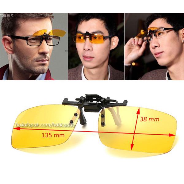 Jual Night View Clipon Clipon Kacamata Yellow Night Vision Shopee
