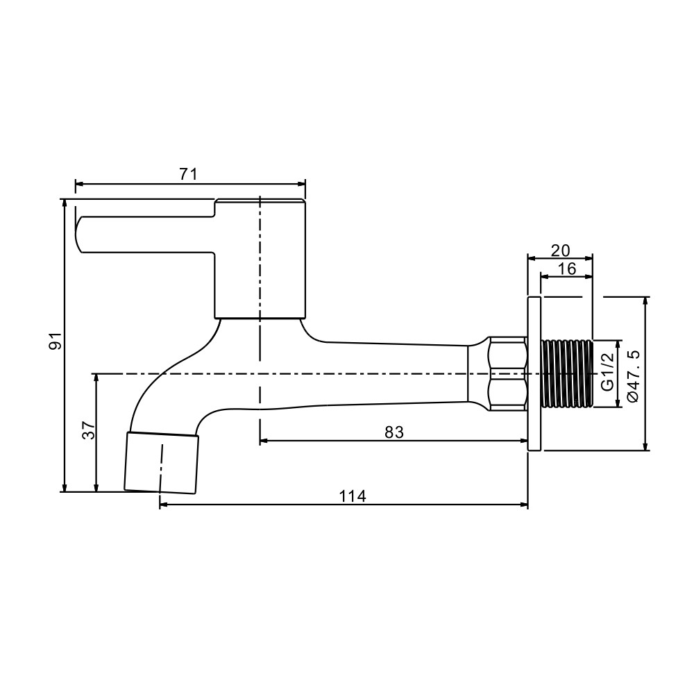 Jual Kran Air Long Wall Tap Merk FRAP Type IF6232 ukuran 1/2 inch ...