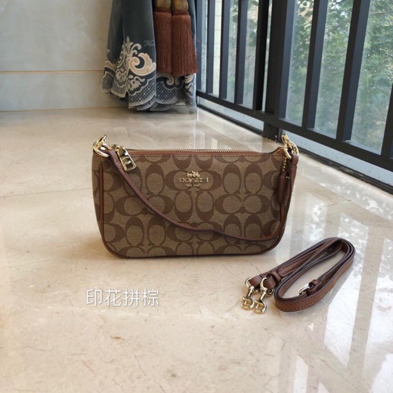 Jual Original Coach Top Handle Pouch in Signature Tas Branded Shopee