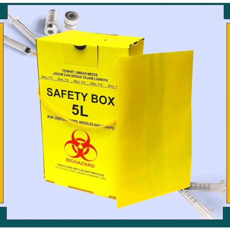 Jual SAFETY BOX 5L / BIOHAZARD / TEMPAT LIMBAH JARUM SUNTIK | Shopee ...