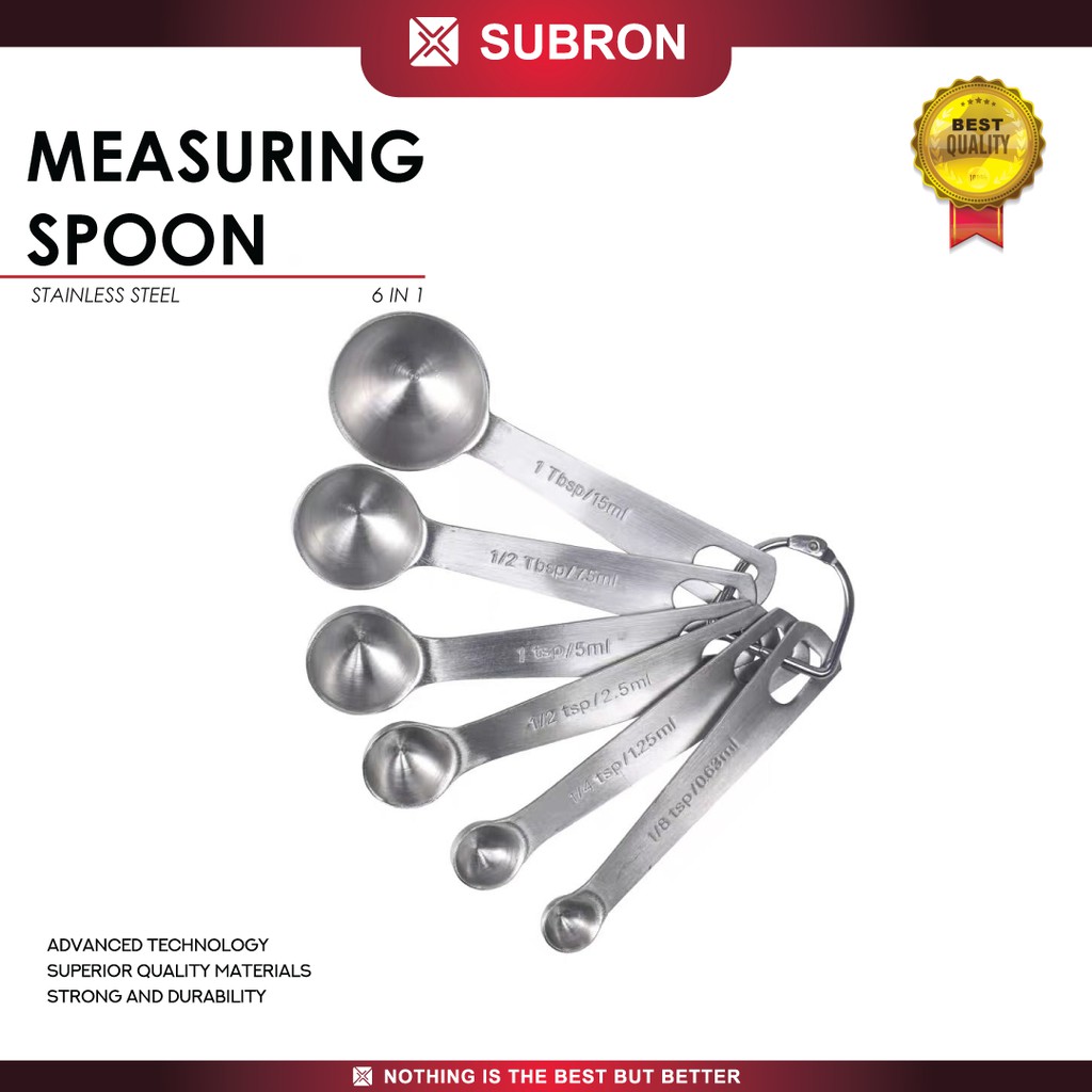 Jual Subron Sendok Takar Sendok Ukur Set 6in1 Measuring Spoons Stainless Shopee Indonesia 6281