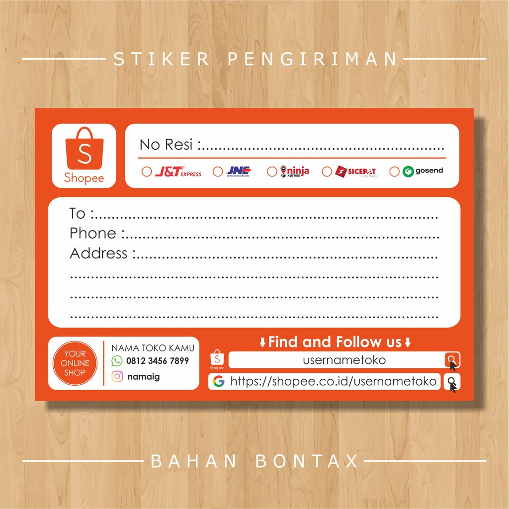 Jual STIKER PENGIRIMAN ONLINE SHOP, STIKER LABEL PENGIRIMAN SHOPEE
