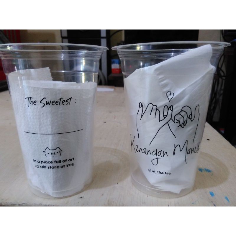 Jual Sablon Gelas Cup Plastik 16oz 14oz 12oz 7 Gram Merk Starindo Minimal Order 500pcs Shopee 0098