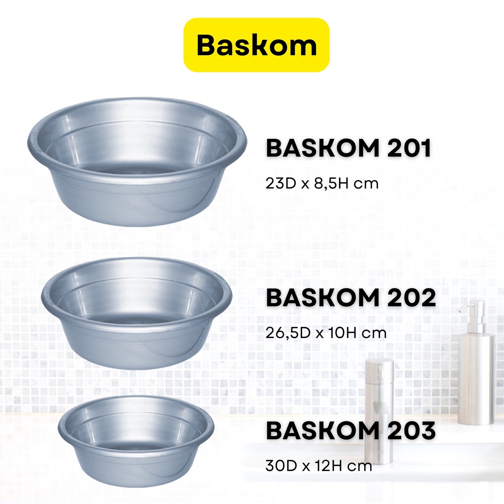 Jual Baskom 201, 202, 203 Silver/ Baskom Kecil / Baskom Sedang / Baskom