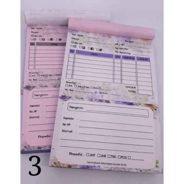 Jual [Nota 2in1, Potrait Part 1] Nota Olshop - Harga 1 buku - kertas ...