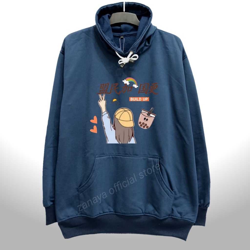 Jual SWEATER HOODIE WANITA KOREA BUILD UP IMPORT TEBAL SIZE L XL XXL 13 WARNA Shopee Indonesia