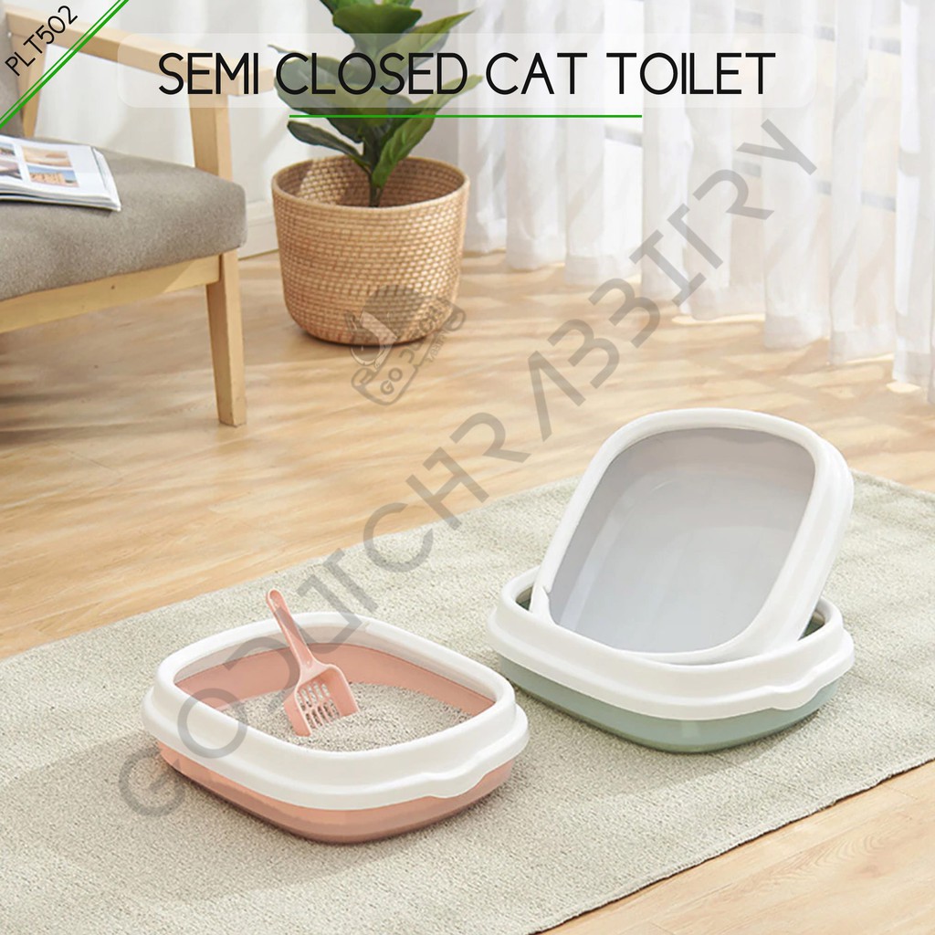 Jual Toilet Kucing Semi Closed Cat Toilet Small | Shopee Indonesia