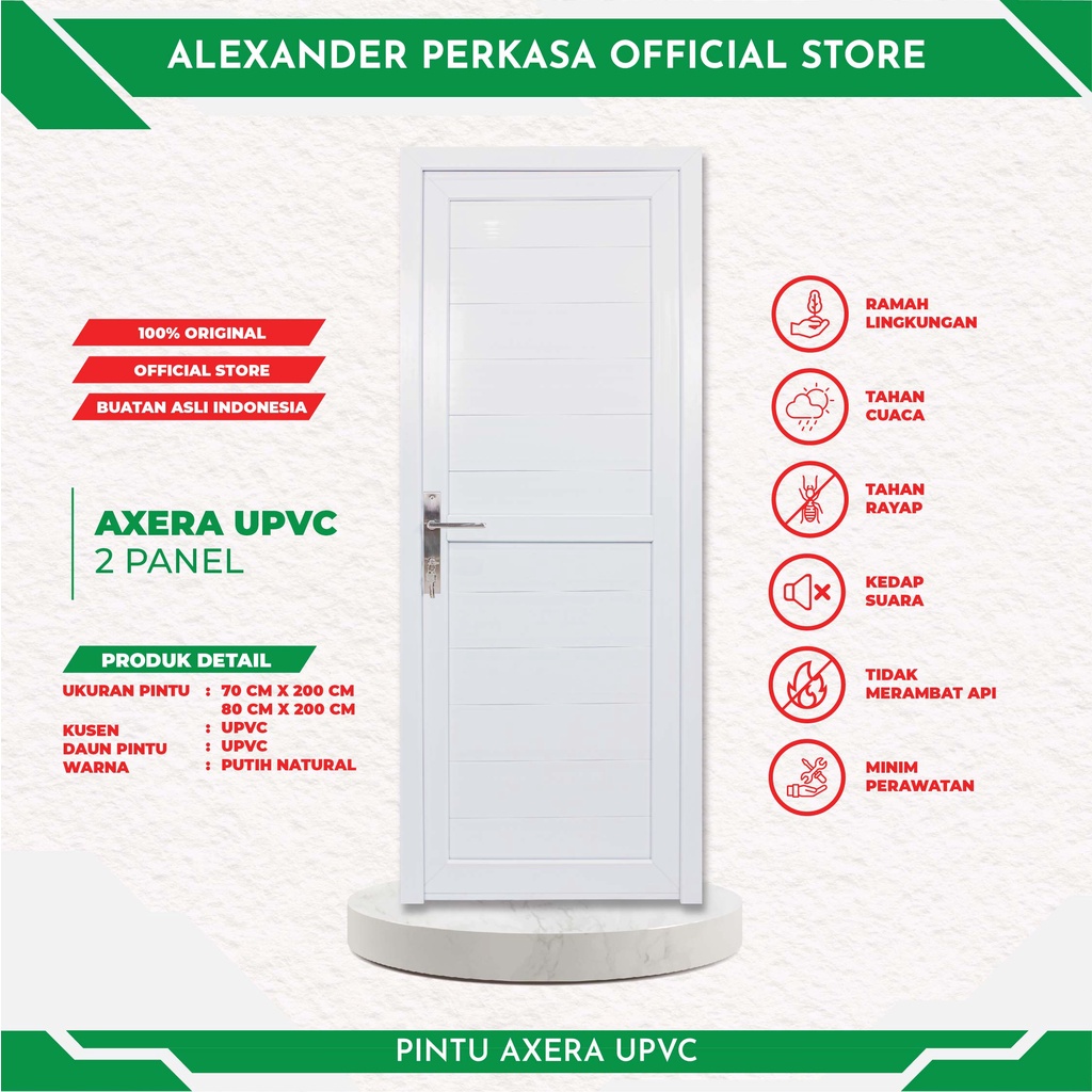 Jual PINTU AXERA UPVC 2 PANEL PINTU UTAMA KAMAR RUANG KERJA PINTU KAMAR