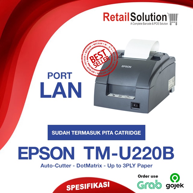 Jual Printer Kasir Pos Dotmatrix Dot Matrix Ethernet Lan Auto Cutter Epson Tmu220b Tm U220b 1411