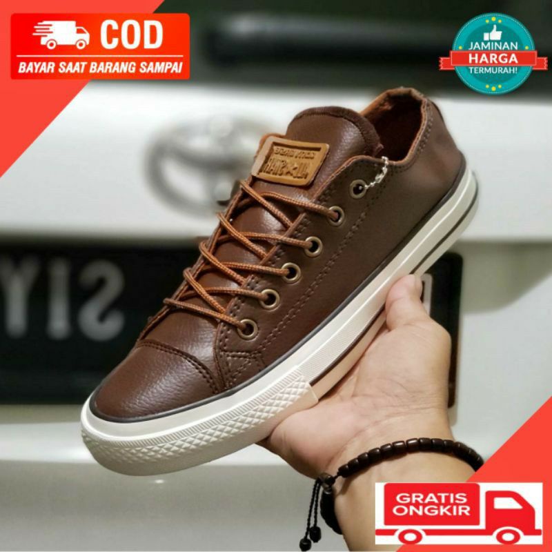 CONVERSE Sneakers Shoes Classic Leather Classic Skin CT BROWN LOW PREMIUM  SIZE 38-43 MADE IN VIETNAM