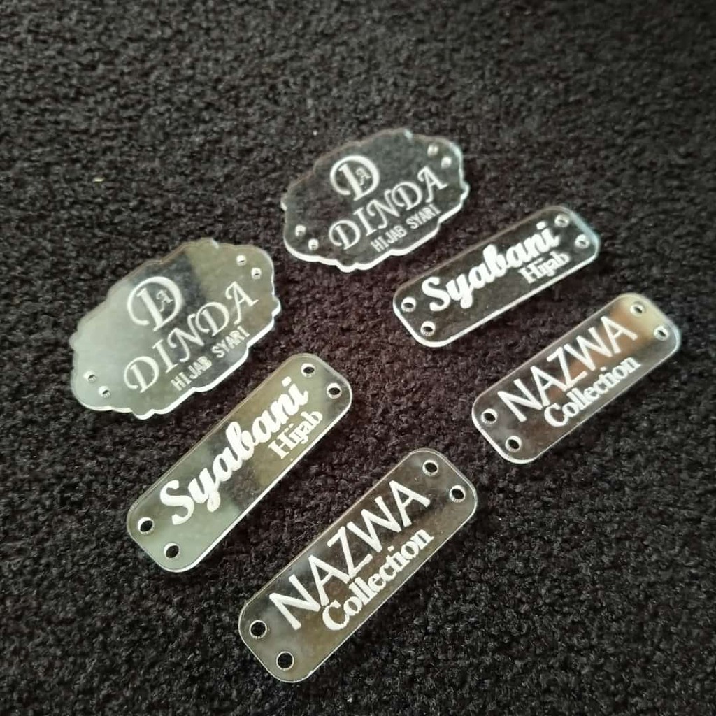 Jual Label Produk Akrilik / Label Rebranding / Hangtag Hang Tag Hijab ...