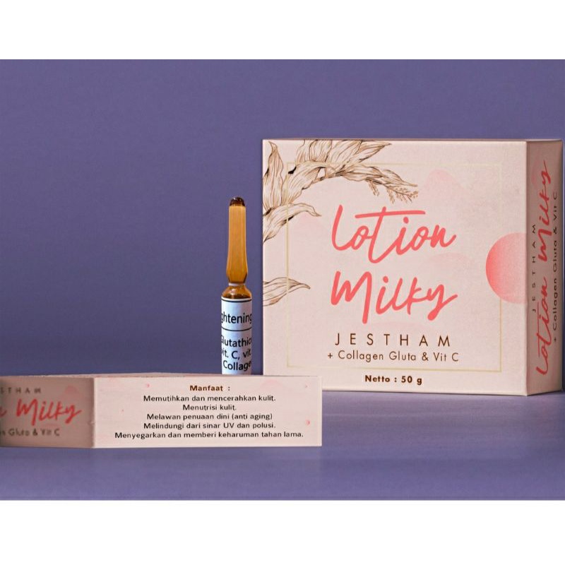 Jual Lotion Injeksi Milky Jestham + Collagen Gluta & Vit C 50gr ...