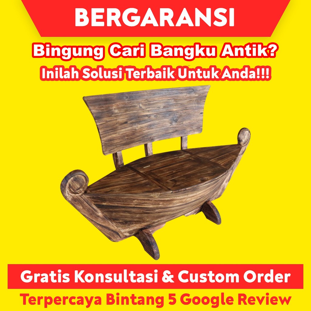 Jual Kursi Bangku Antik Kayu Jati Model Perahu Asli Jepara Shopee Indonesia 4547