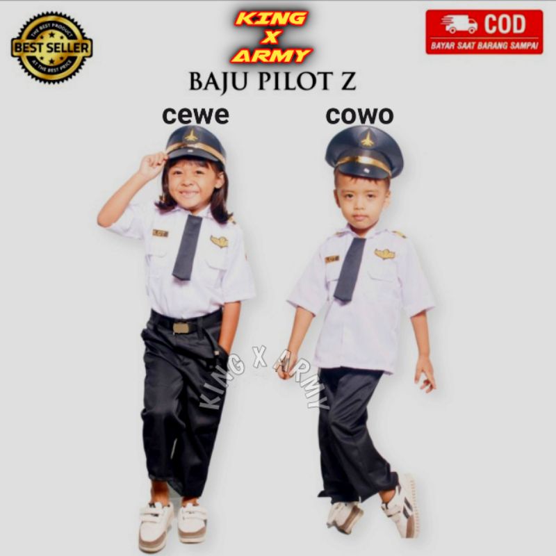 Jual Ready Baju Profesi Anak Pilot / Baju Karnaval Pilot Cilik / Baju ...