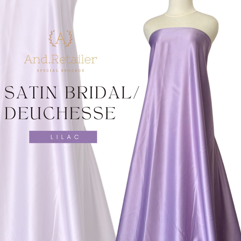 Jual Kain Satin Bridal Duchess Dutchess Warna Lilac Bahan Gaun