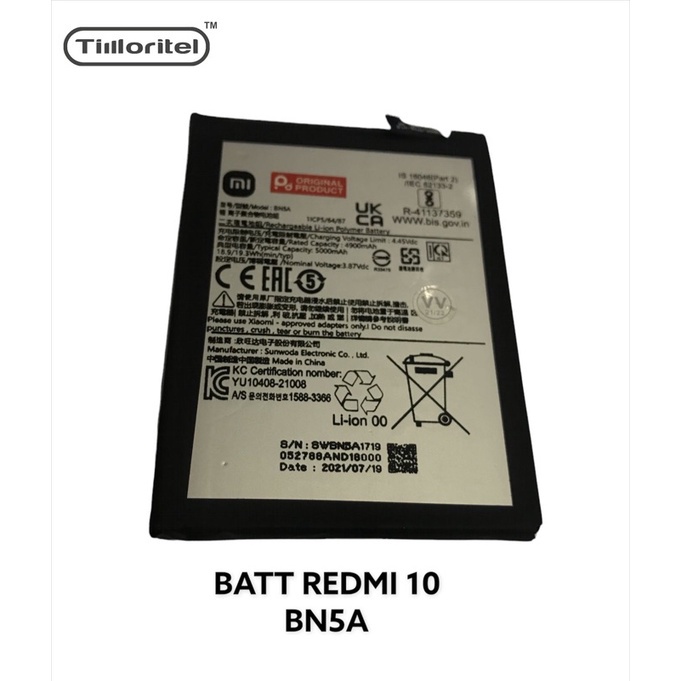 Jual Battery Baterai Batre Xiaomi Redmi 10 Bn5a Ori Shopee Indonesia 4785