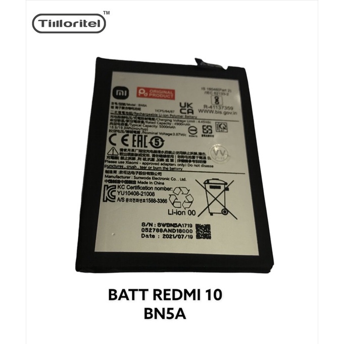 Jual BATTERY BATERAI BATRE XIAOMI REDMI 10 / BN5A ORI | Shopee Indonesia